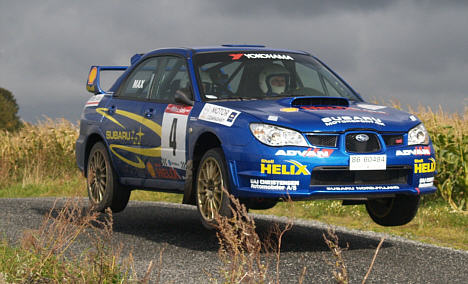 Max Christensen og Mikael Kanstrup havde fuld fart på i Rally Odder Avis.
